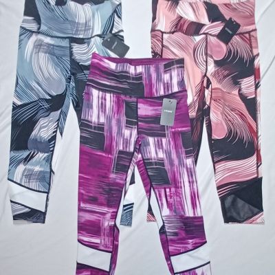 Lot Of 3 YITONG Yoga Workout Comfort Capri Leggings Multi Colored Women's Sm/Med